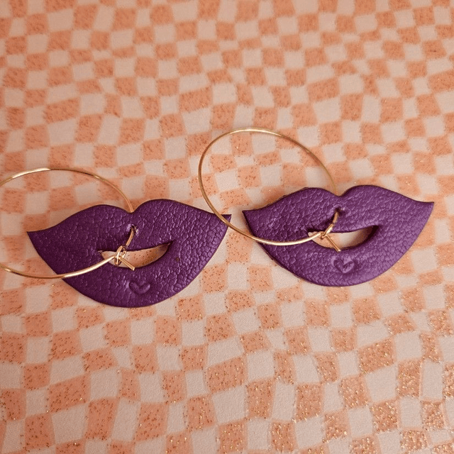BO en cuir & paillettes "Kiss Kiss"