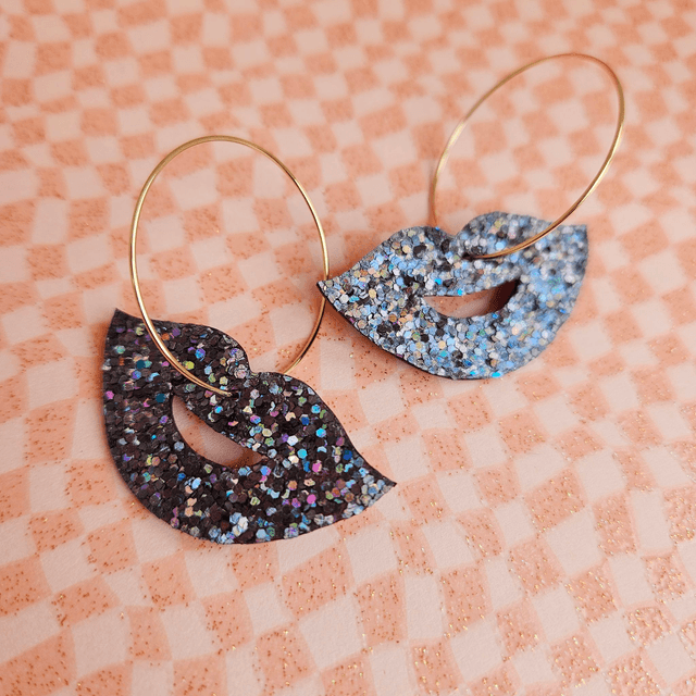 BO en cuir & paillettes "Kiss Kiss"