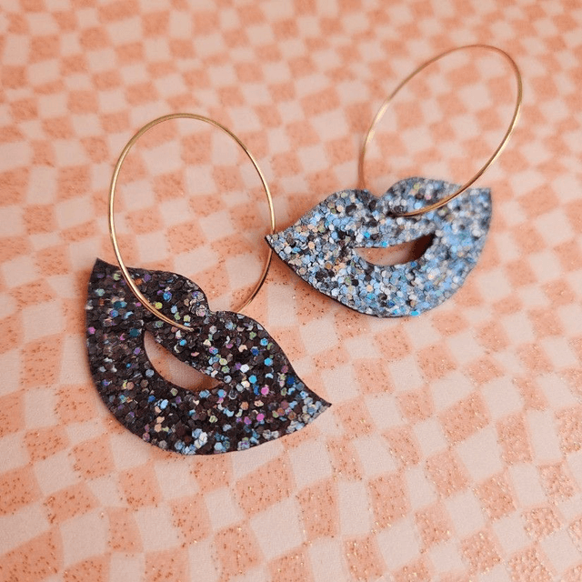 BO en cuir & paillettes "Kiss Kiss"